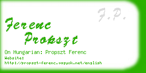 ferenc propszt business card